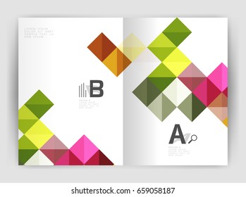 Vector square minimalistic abstract background, print template business brochure a4. Vector template background for print workflow layout, diagram, number options or web design banner