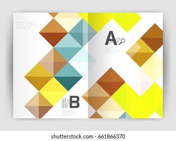 Vector square minimalistic abstract background, print template business brochure a4. Vector template background for print workflow layout, diagram, number options or web design banner