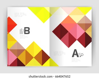 Vector square minimalistic abstract background, print template business brochure a4. Vector template background for print workflow layout, diagram, number options or web design banner