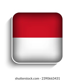 Vector Square Monaco Flag Icon