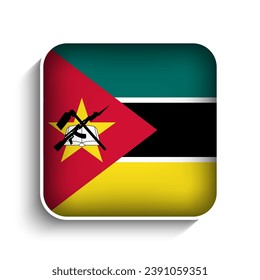 Vector Square Mozambique Flag Icon