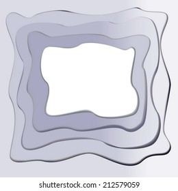 Vector square multilayer frame made in papercut style