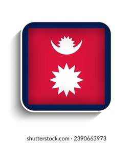 Vector Square Nepal Flag Icon