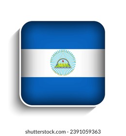 Vector Square Nicaragua Flag Icon