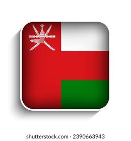 Vector Square Oman Flag Icon