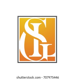 Vector Square Orange Letter G S L Logo 