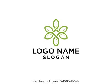 Vector square ornament leaf logo shape