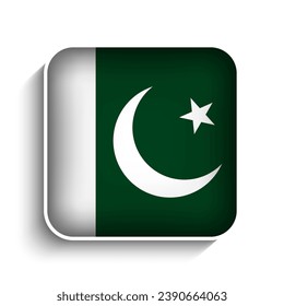 Vector Square Pakistan Flag Icon