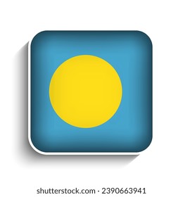 Icono de la bandera de Palau cuadrada del vector