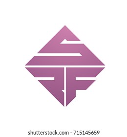 Vector Square Pink Abstract Letter S R F Logo