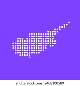 Vector square pixel dotted map of Cyprus isolated on background.