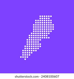 Vector square pixel dotted map of Lebanon isolated on background.