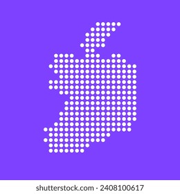 Vector square pixel dotted map of Ireland isolated on background.