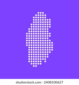 Vector square pixel dotted map of Qatar isolated on background.