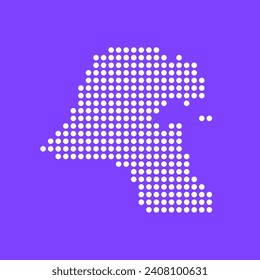 Vector square pixel dotted map of Kuwait isolated on background.