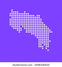 Vector square pixel dotted map of Costa Rica isolated on background.
