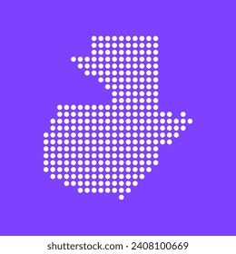 Vector square pixel dotted map of Guatemala isolated on background.