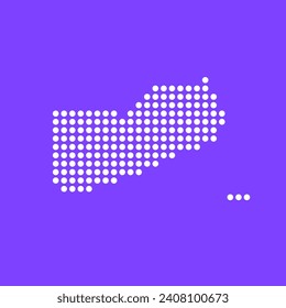 Vector square pixel dotted map of Yemen isolated on background.