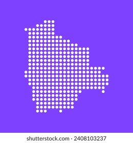 Vector square pixel dotted map of Bolivia isolated on background.