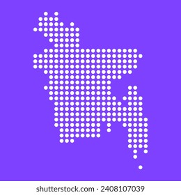 Vector square pixel dotted map of Bangladesh isolated on background.