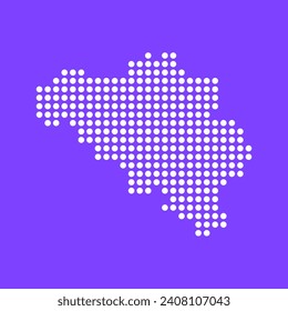 Vector square pixel dotted map of Belgium isolated on background.
