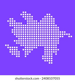 Vector square pixel dotted map of Azerbaijan isolated on background.