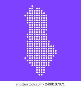 Vector square pixel dotted map of Albania isolated on background.