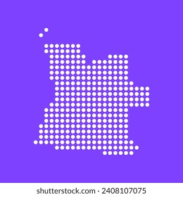 Vector square pixel dotted map of Angola isolated on background.