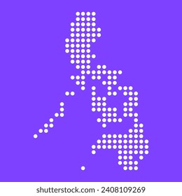 Vector square pixel dotted map of Philippines isolated on background.