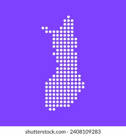 Vector square pixel dotted map of Finland isolated on background.