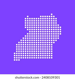 Vector square pixel dotted map of Uganda isolated on background.