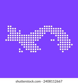 Vector square pixel dotted map of Panama isolated on background.