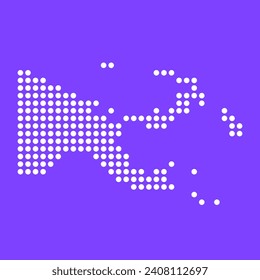 Vector square pixel dotted map of Papua New Guinea isolated on background.