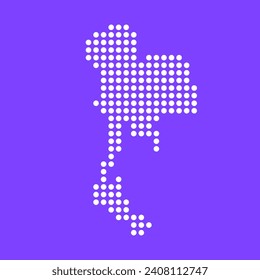 Vector square pixel dotted map of Thailand isolated on background.