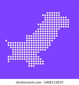 Vector square pixel dotted map of Pakistan isolated on background.