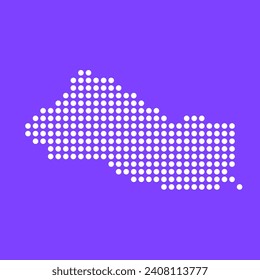 Vector square pixel dotted map of Salvador isolated on background.
