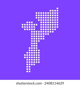 Vector square pixel dotted map of Mozambique isolated on background.