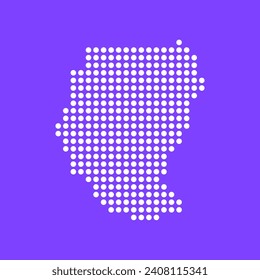 Vector square pixel dotted map of Sudan isolated on background.