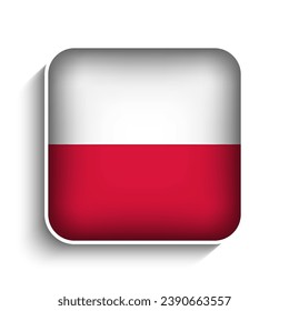 Icono de la bandera de Polonia de la plaza del vector