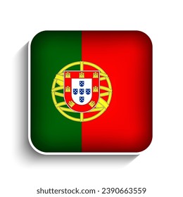 Vector Square Portugal Flag Icon