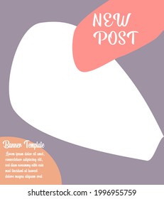 Vector square post for social media, presentation of colorful abstract poster design. Creative cover template for web. Ready to Post