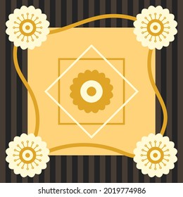 Vector square print for silk scarf, bandana, pareo, shawl, hijab and other textiles. Floral abstract design. 