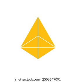 Vector square pyramid for game, icon, package design, logo, mobile, ui, web, education. 3d pyramid on a white background. Geometric figures for your design. cone and square triangle logo.