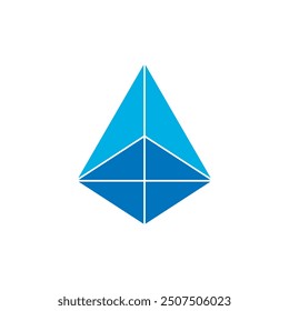 Vector square pyramid for game, icon, package design, logo, mobile, ui, web, education. 3d pyramid on a white background. Geometric figures for your design. cone and square triangle logo.