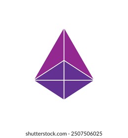 Vector square pyramid for game, icon, package design, logo, mobile, ui, web, education. 3d pyramid on a white background. Geometric figures for your design. cone and square triangle logo.