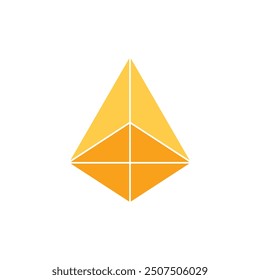 Vector square pyramid for game, icon, package design, logo, mobile, ui, web, education. 3d pyramid on a white background. Geometric figures for your design. cone and square triangle logo.
