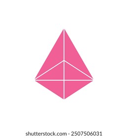 Vektor quadratische Pyramide für Spiel, Symbol, Paket-Design, Logo, mobil, ui, Web, Bildung. 3D-Pyramide auf weißem Hintergrund. Geometrische Figuren für Ihr Design. Kegel und quadratisches Dreieck Logo.