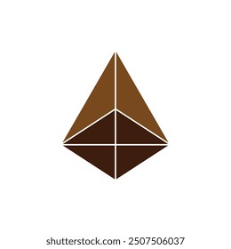 Vector square pyramid for game, icon, package design, logo, mobile, ui, web, education. 3d pyramid on a white background. Geometric figures for your design. cone and square triangle logo.