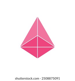 Pirâmide quadrada vetorial para jogo, ícone, design de pacote, logotipo, móvel, ui, web, educação. Pirâmide 3d em um fundo branco. Figuras geométricas para o seu design. cone e logotipo triângulo quadrado.