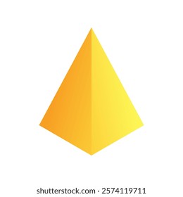 Vector square pyramid with gradients and shadow for game, icon, package design, logo, mobile, ui, web, education. 3d pyramid on a white background. Geometric figures for your design.